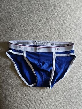 C-1N2 Men's Royal Blue Cotton Briefs with White Trim by